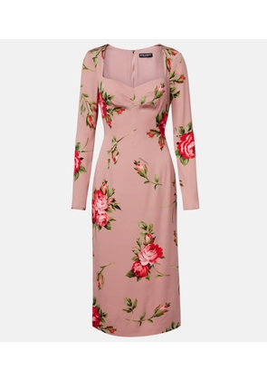 Dolce&Gabbana Floral silk-blend midi dress