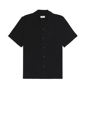 SATURDAYS NYC Canty Boucle Knit Short Sleeve Shirt in Black - Black. Size S (also in ).