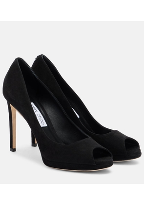 Jimmy Choo Riya suede peep-toe pumps