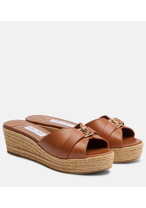 Jimmy Choo Leda leather espadrille wedges