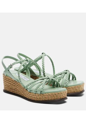 Jimmy Choo Nyra braided leather espadrille wedges