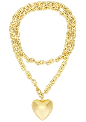 Roxanne Assoulin Heart And Soul Long Pendant Necklace in Gold - Metallic Gold. Size all.
