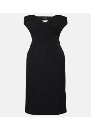 Mugler Open-back wool-blend cocktail dress