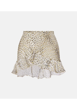 Roberto Cavalli Leopard-print silk beach cover-up