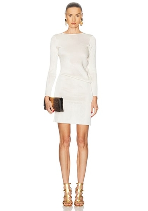 TOM FORD Cut Out Short Dress in Off White - White. Size L (also in ).