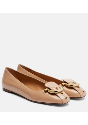 Ferragamo Oxide patent leather ballet flats