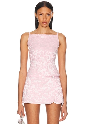 Sandy Liang Brando Top in Pink - Pink. Size XS (also in L).