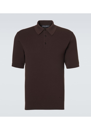 Dolce&Gabbana Ribbed-knit cotton polo sweater