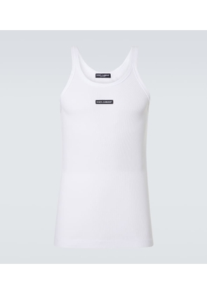 Dolce&Gabbana Ribbed-knit cotton tank top