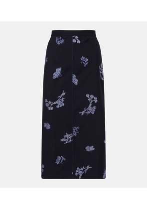 Erdem Wool and cotton jacquard pencil skirt