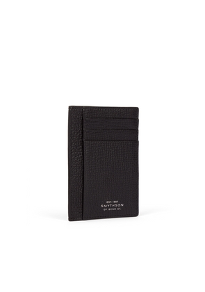 Smythson Large Flat Card Holder In Ludlow In Black
