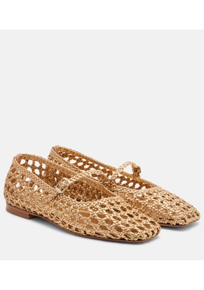 Souliers Martinez Paris woven leather Mary Jane flats