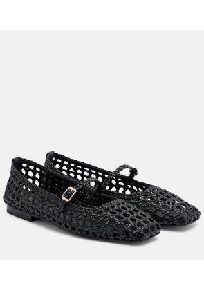 Souliers Martinez Paris woven leather Mary Jane flats