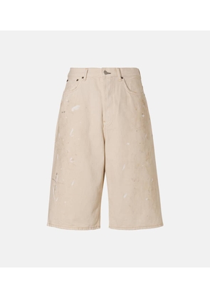 Acne Studios Distressed cotton Bermuda shorts