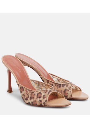 Amina Muaddi Alexa leopard-print lace mules