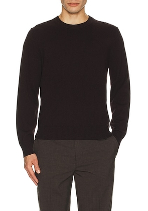 Theory Hilles Crew Neck Cashmere Sweater in Deep Eggplant - Brown. Size S (also in XL/1X).