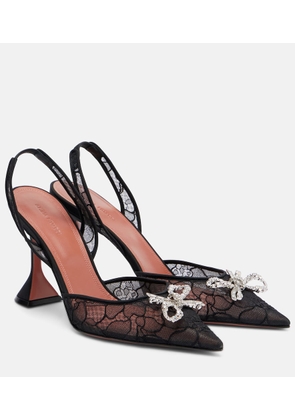 Amina Muaddi Rosie lace slingback pumps
