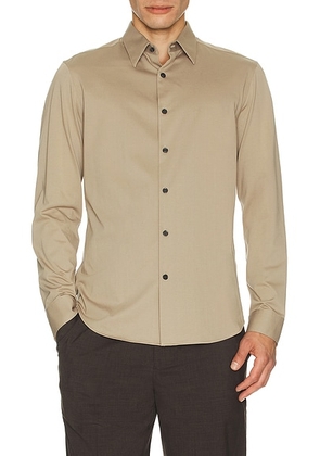 Theory Sylvain Structure Knit Shirt in Feather - Grey. Size S (also in XXL/2X).
