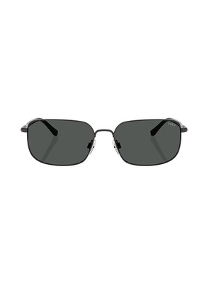 Polo Ralph Lauren Rectangular Sunglasses in Black & Dark Grey - Black. Size all.