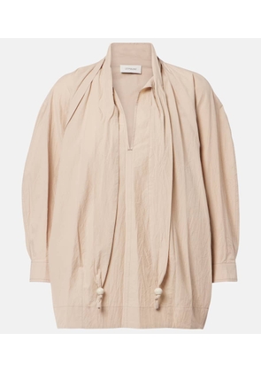 Lemaire Tie-neck cotton crepe blouse