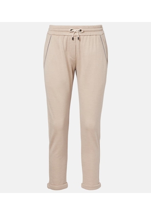 Brunello Cucinelli Monili cotton and silk-blend sweatpants