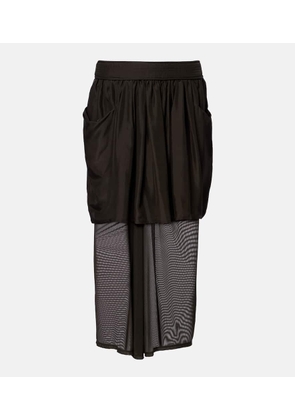 Lemaire Draped semi-sheer silk midi skirt