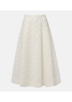 Max Mara Avena embroidered midi skirt