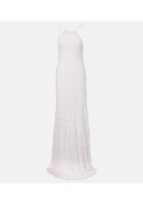 Missoni Halterneck open-back lame gown