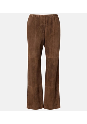 The Row Kenan suede bootcut pants