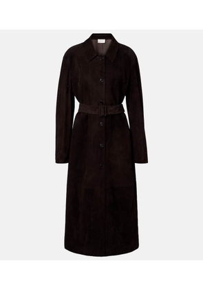 The Row Kendra suede coat