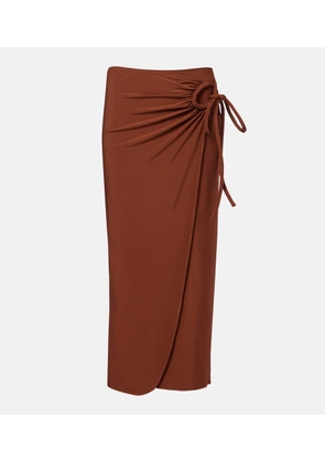 Max Mara Afoso gathered jersey wrap skirt