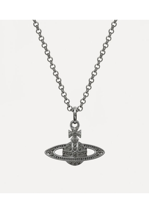 Vivienne Westwood Mini Bas Relief Pendant Necklace Gunmetal Topaz Crystals Women