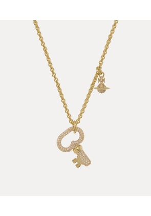 Vivienne Westwood Ovidia Long Pendant Necklace Gold-brown-cz Gold-brown-cz Women