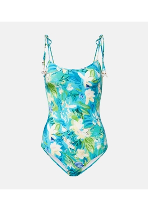Chloe Beaded floral swimsuit