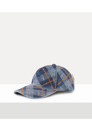 Vivienne Westwood Baseball Cap Denim Tartan Blue-orange L/XL Unisex