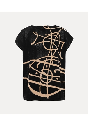 Vivienne Westwood Beach Top Graffiti Orb Graffiti Orb Beach T Black Os-u Unisex