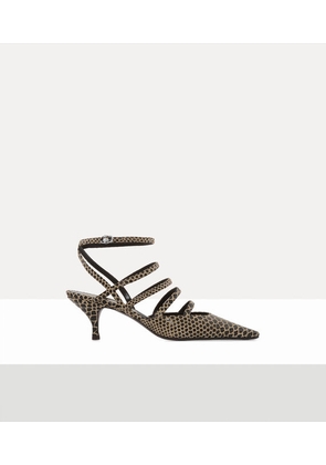 Vivienne Westwood Diana Slingback Shoe Snake-effect Leather Beige 3-36 Women