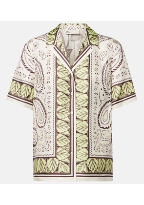 Tory Burch Printed silk bowling shirt