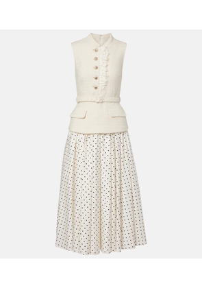Self-Portrait Polka-dot boucle midi dress