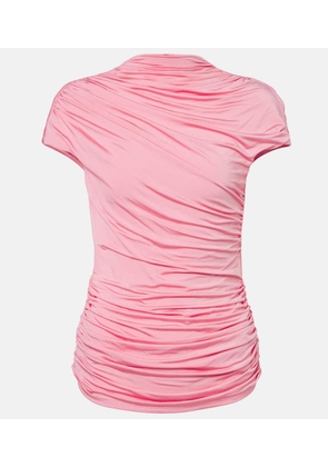 Self-Portrait Ruched jersey top