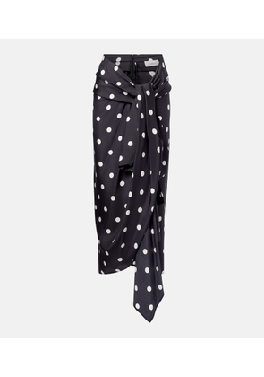 Sportmax Polka-dot silk satin wrap skirt