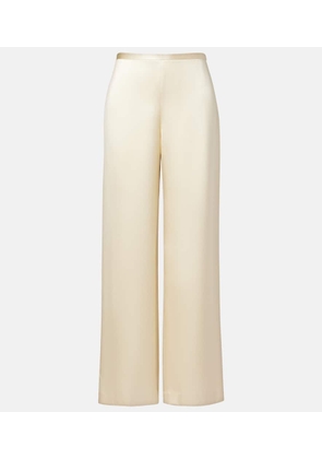 The Row Silk satin straight pants