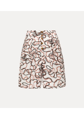 Vivienne Westwood Romario Bermuda Shorts Printed Tana Lawn White-wiggle M Unisex
