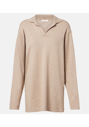 The Row Niosa cotton and linen polo sweater