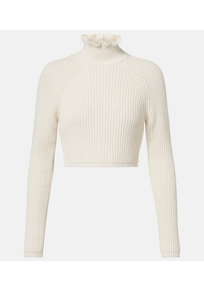 Max Mara Campo ribbed-knit cropped turtleneck sweater