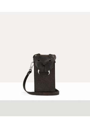 Vivienne Westwood Tiger Phone Bag Leather Dark-brown One Size Unisex