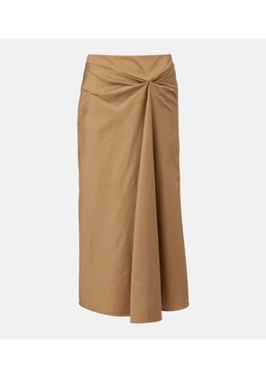 Max Mara Paggi cotton-blend satin midi skirt