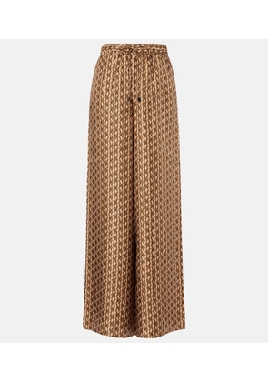 Max Mara Clarino printed silk twill palazzo pants