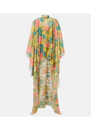 Taller Marmo Graham floral sequined asymmetric kaftan
