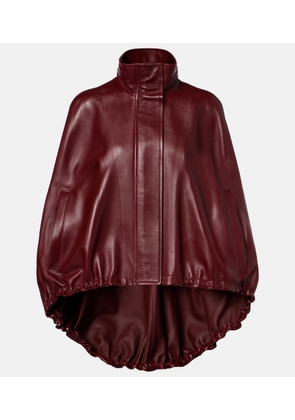 Balenciaga Asymmetric gathered leather cape